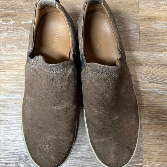 Vince Blair Tan Leather Slip On Sneakers Men's Size 10.5M - Picture 2 of 6